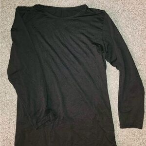 Women's Black Long Sleeve Crewneck Tee